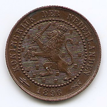 Olanda 1 Cent 1896 - Willem III / Wilhelmina , Bronz, 19 mm KM-107.2