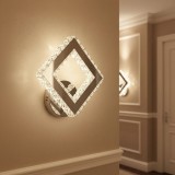 Aplica LED AP2881 cu Cristale, Patrat, 23.4W, Lumina Rece/Calda/Neutra, Crom Lucios