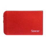 Cumpara ieftin Rack extern HDD/SSD 2.5&quot; Spacer USB 3.0 rosu