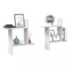 Set 2 rafturi perete Gossi, 50x12x50 cm, lemn prelucrat alb, depozitare, design modern