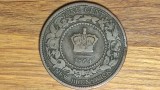 Canada provincii raritate - New Brunswick - 1 cent 1864 bronz - Victoria tanara!