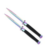 Cumpara ieftin Set doua bricege tip Stiletto, multicolor, deschidere manuala, lungime 33 cm, lama metalica