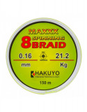 Fir textil MAXX SPINNING 8 BRAID Hakuyo, 150m, 0.10 mm