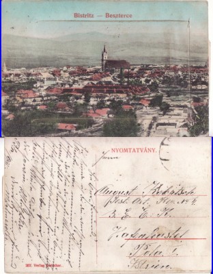 Bistrita - Nasaud -Piata- leporello, carnet ,rara foto