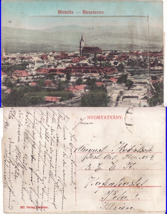 Bistrita - Nasaud -Piata- leporello, carnet ,rara