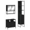 Set mobilier de baie, 3 piese, negru, lemn compozit