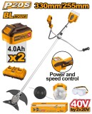 Cumpara ieftin Motocoasa trimmer electric 40V cu 2 acumulatori 4Ah, Ingco CSTLI202522