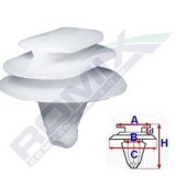 Clema, clips fixare Renault Clio II (B0/1/2), Clio II/Storia/Campus (B0/1/2), Megane II (M) /; bandouri laterale, set 10 buc, 7701047661