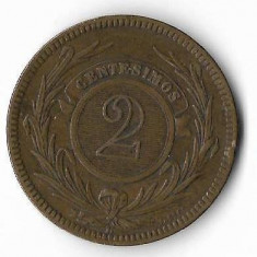 Moneda 2 centesimos 1869 - Uruguay foto