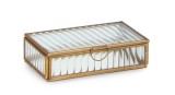 Cumpara ieftin Cutie bijuterii sticla metal auriu Tehri 18x10,5x4,5h