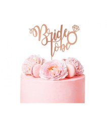 Topper decorative pentru tort model Bride to be aur rozaliu foto