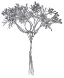 Crenguta decorativa de Craciun argintie MagicHome, 15 cm, set 6 bucati