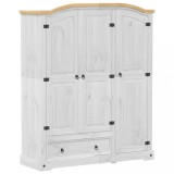 Cumpara ieftin Sifonier &bdquo;Corona&rdquo;, alb, 151,5x52x186 cm, lemn masiv de pin
