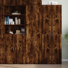 vidaXL Dulap &icirc;nalt, stejar fumuriu, 50x42,5x185 cm, lemn prelucrat 3281417