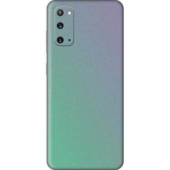 Set Folii Skin Acoperire 360 Compatibile cu Samsung Galaxy S20 (Set 2) - ApcGsm Wraps Cameleon Lavander Blue