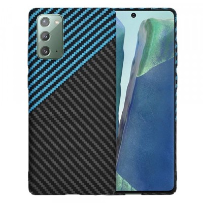 Husa pentru Samsung Galaxy Note 20 5G N981 / Note 20 N980, Techsuit, Carbonite FiberShell, Neagra Bleu foto