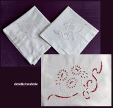 Set 2 Fete de Perna Vintage, 77x71cm, Broderie Sparte Flori, Cusute Manual, Lucrare Artizanala Romaneasca, Antichitate Textile