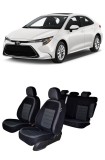 Cumpara ieftin Set huse scaune material textil dedicate TOYOTA COROLLA SEDAN 2018-2023 (BANCHETA FRACTIONATA)