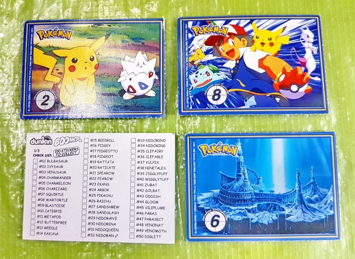 G68-Lot 10 bucati Pokemon colorate. Marimi 6 bucati:9/6,5 cm, 4 bucati 8/ 6,5cm.