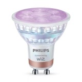 Bec inteligent LED Philips PAR16, Wi-Fi, spot, GU10, 4.7 W, lumina rece / RGB, dimabil