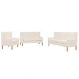 VidaXL Set de canapele, 3 piese, alb crem, material textil 274931