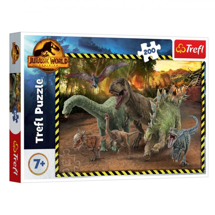 Puzzle Trefl Jurassic World Dinozauri, 200 Piese, Multicolor, 7+ Ani