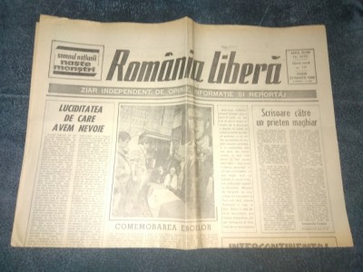 ZIARUL ROMANIA LIBERA 23 MARTIE 1990 foto