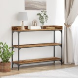 vidaXL Masă consolă, lemn vechi, 100x30x80 cm, lemn prelucrat și oțel