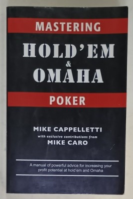 MASTERING HOLD &amp;#039;EM and OMAHA , POKER by MIKE CAPPELLETTI , with MIKE CARO ,2007 foto