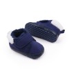 Pantofiori pentru bebelusi, albastri, cu captuseala pufoasa si inchidere velcro, Superbaby