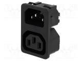 Conector alimentare AC SCHURTER soclu tată/mamă 10A 250VAC IEC 60320
