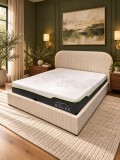 Pat Klass 160x200 Cu Lada De Depozitare Tapitat Stofa Bej (cod ML2564-PEAK-110)