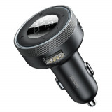 Modulator Bluetooth 5.0 Baseus Enjoy Car LED Wireless 2 x USB / Mufă Jack 3,5 mm &Icirc;ncărcător MP3 Bluetooth 5.0 3.4A Negru CCLH-01