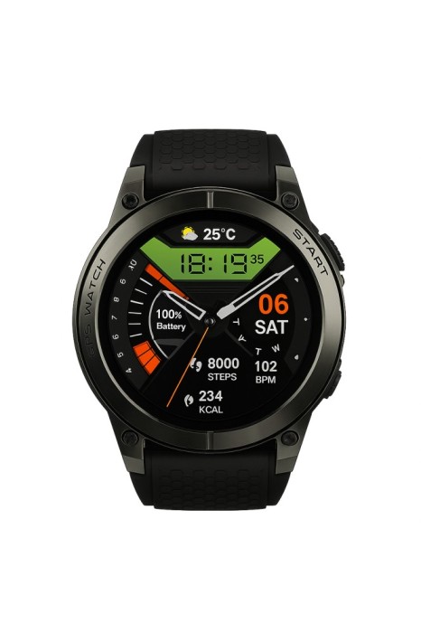 Zeblaze Stratos 3 PRO Smartwatch GPS, Ecran AMOLED 1.43 , Apeluri Bluetooth, Monitorizare Puls, Oxigen, Somn, Rezistent la Apa, Negru