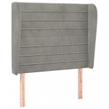 Cumpara ieftin Tablie de pat cu aripioare gri deschis 103x23x118/128cm catifea