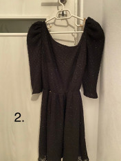 Vand rochie neagra de ocazie cu paiete Poema, marime 34 foto