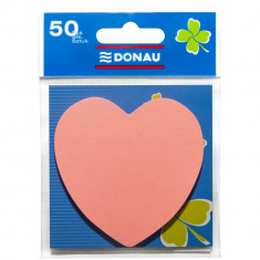 Notite Adezive DONAU in Forma de Inimioara, 50 File/Set, 75 g/m², Culoare Roz, Post-it, Sticky Notes, Bloc de Hartie, Memo Adeziv, Articole Hartie, Ac