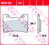 Cumpara ieftin Set placute frana fata TRW MCB622 - Yamaha FZR 500 Genesis (90-94) - FZR 600 Genesis (90-95) - TDM 850 (96-01) - VMX 1200 V-Max