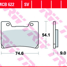 Set placute frana fata TRW MCB622 - Yamaha FZR 500 Genesis (90-94) - FZR 600 Genesis (90-95) - TDM 850 (96-01) - VMX 1200 V-Max