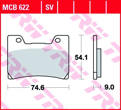 Set placute frana fata TRW MCB622 - Yamaha FZR 500 Genesis (90-94) - FZR 600 Genesis (90-95) - TDM 850 (96-01) - VMX 1200 V-Max