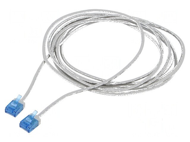 Cabluri patch U/UTP 6a litat Cu LSZH gri 1m 32AWG aurit