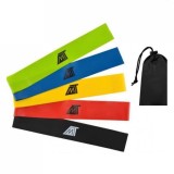 Set 5 benzi elastice de rezistenta, Malatec, 5 trepte de dificultate pentru fitness, yoga, exercitii fizice, saculet transport inclus, multicolor, Oem