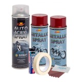 Kit complet reparatie si vopsire jante culoare rosu burgundy metalizat, v2, AVEX