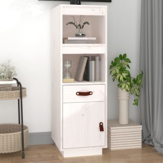vidaXL Dulap &icirc;nalt, alb, 34x40x108,5 cm, lemn masiv de pin 820153
