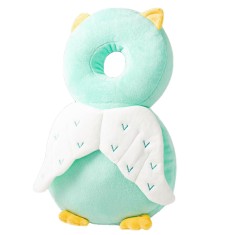Perna tip Rucsac pentru Protectia Capului, Flippy, Tetiera tip Bufnita, pentru Bebelusi, 33x6x19 cm, 180 g, Verde foto