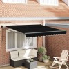 Copertină Manual Negru 3 x 2,5 m Poliester și metal