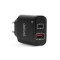 Adaptor de retea USB QC3.0 + USB Type C PD 20W cu incarcare rapida negru Delight 55047BK
