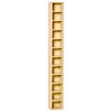 HOMCOM Dulap Biblioteca Suport CD-uri cu 12 Rafturi pentru 204 CD-uri, Raft Biblioteca din MDF si PAL, 21x20x175 cm, Lemn natural