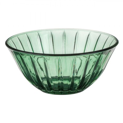 Bol Sticlă, Model Dungi Reliefate, Verde, Capacitate 300ml foto