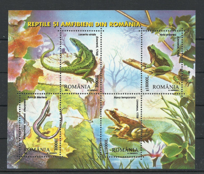 Romania MNH 2003 - Reptile si Amfibieni - LP 1618